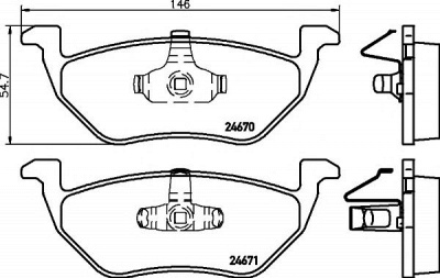 HELLA PAGID 8db355014951 -  Комплект тормозных колодок, дисковый тормоз
